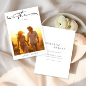 Elegant Script Rustieke Boho Sunset Fotobruiloft Save The Date