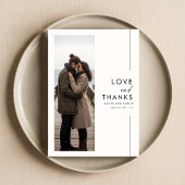 Elegant script rustieke foto bruiloft bedankkaart