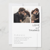 Elegant script rustieke foto bruiloft bedankkaart (Achterkant)