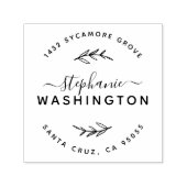 Elegant script & rustieke takken retour adres zelfinktende stempel (Design)