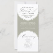 Elegant Script Sage Green Arch bruiloft programma (Voorkant)