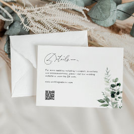 Elegant script Sage Green bruiloft details Informatiekaartje