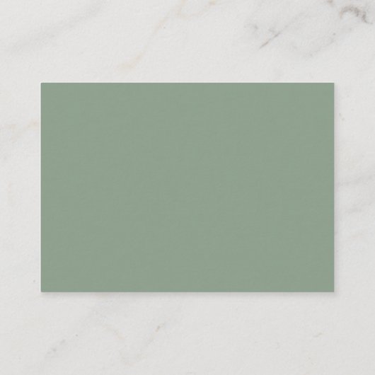 Elegant script Sage Green bruiloft details Informatiekaartje (Achterkant)