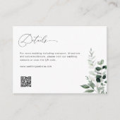 Elegant script Sage Green bruiloft details Informatiekaartje (Voorkant)