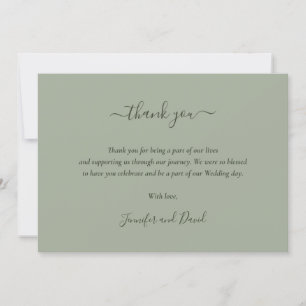 Elegant Script Sage Green Dank je kaart