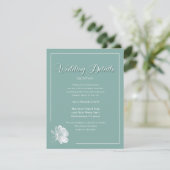 Elegant Script Sage Green Floral Wedding  Informatiekaartje (Staand voorkant)