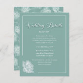Elegant Script Sage Green Floral Wedding Informatiekaartje (Voorkant / Achterkant)