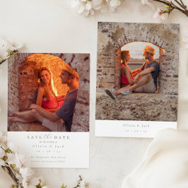 Elegant script Sage Green Photo Wedding Save The Date