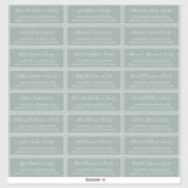 Elegant Script Sage Green Wedding Guest Address Sticker (Vel)