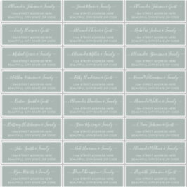 Elegant Script Sage Green Wedding Guest Address Sticker