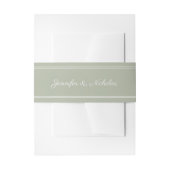 Elegant Script Sage Green Wedding Uitnodigingen Wikkel (Voorkant Voorbeeld)