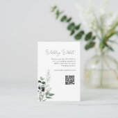 Elegant script Sage Green Wedding Website Informatiekaartje (Staand voorkant)