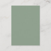 Elegant script Sage Green Wedding Website Informatiekaartje (Achterkant)