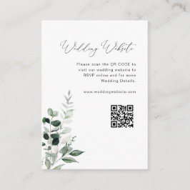 Elegant script Sage Green Wedding Website Informatiekaartje