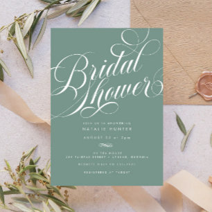 Elegant Script Sage Groen Vrijgezellenfeest Kaart