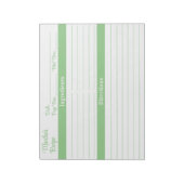 Elegant Script Sage Groene 8.5x11 Recepten Notitieblok (Linkerzijde)