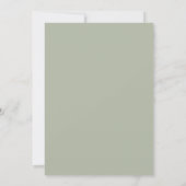 Elegant Script Sage Groene Jongen Eerste Communie Kaart (Achterkant)