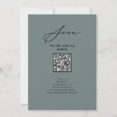 Elegant Script Sage Groene repetitie Diner QR code Kaart (Achterkant)