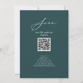 Elegant Script Sage Groene repetitie Diner QR code Kaart (Achterkant)