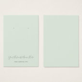 Elegant Script Sage Mint Green Earning Card Visitekaartje (Voorkant /achterkant)