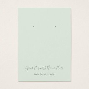 Elegant Script Sage Mint Green Earning Card Visitekaartje