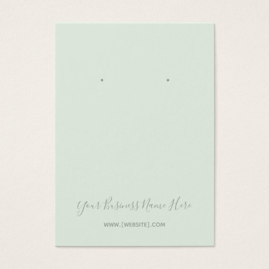 Elegant Script Sage Mint Green Earning Card Visitekaartje (Voorkant)