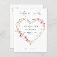 Elegant Script Sakura Cherry Blossom Save The Date