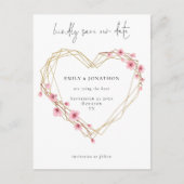 Elegant Script Sakura Cherry Blossom Save The Date Uitnodiging Briefkaart (Voorkant)