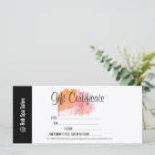Elegant Script Salon Personalized Cadeaubon (Staand voorkant)