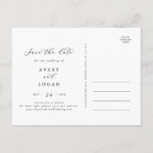 Elegant Script Save the Date Announcement Postcard Uitnodiging Briefkaart (Achterkant)