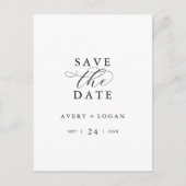 Elegant Script Save the Date Announcement Postcard Uitnodiging Briefkaart (Voorkant)