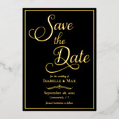 Elegant Script Save the Date Folie Uitnodiging (Voorkant)