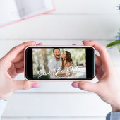 Elegant script Save the Date Fotobruiloft Kaart