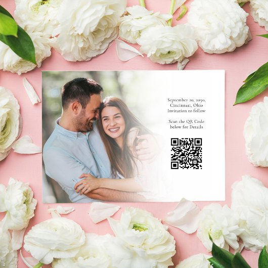 Elegant script Save the Date Fotobruiloft Kaart