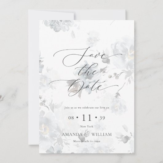Elegant script Save the Date Kaart (Voorkant)