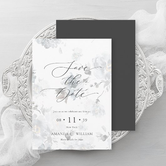Elegant script Save the Date Kaart