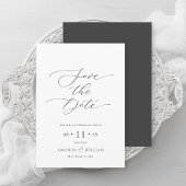 Elegant script Save the Date Kaart