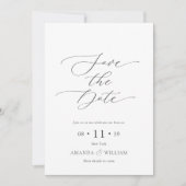 Elegant script Save the Date Kaart (Voorkant)