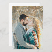 Elegant Script, save the date kaart, aankondiging (Voorkant / Achterkant)