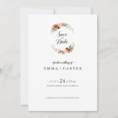 Elegant Script Save the Date met Pastelroze (Voorkant)