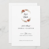 Elegant Script Save the Date met Pastelroze (Voorkant / Achterkant)
