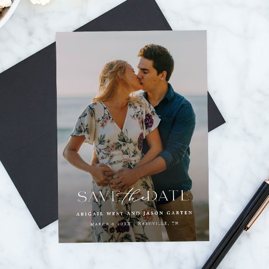 Elegant Script Save the Date Photo
