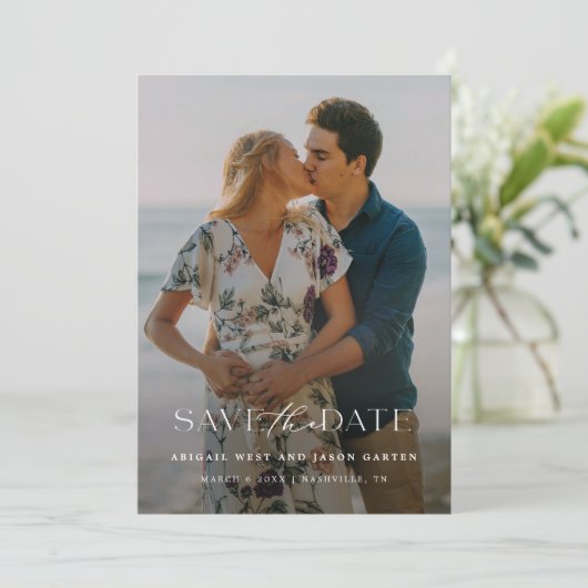 Elegant Script Save the Date Photo (Staand voorkant)