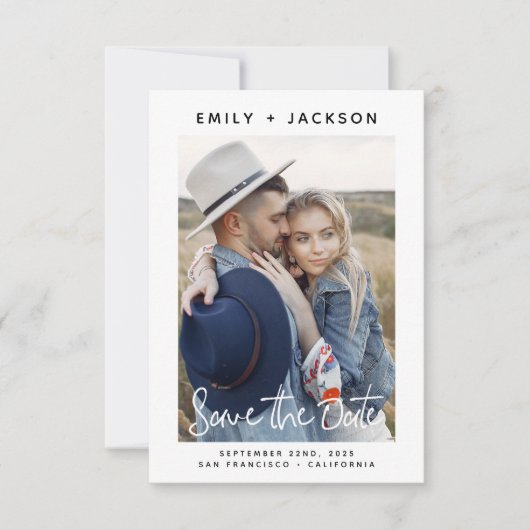 Elegant Script Save the Date Photo (Voorkant)