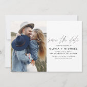 Elegant Script Save the Date Photo Minimalist (Voorkant)