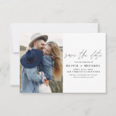 Elegant Script Save the Date Photo Minimalist (Voorkant)