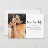 Elegant Script Save the Date Photo Minimalist (Voorkant)