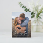 Elegant Script Save the Date Trouwfoto Aankondigingskaart (Staand voorkant)