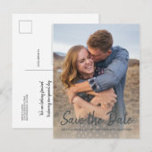 Elegant Script Save the Date Trouwfoto Aankondigingskaart (Voorkant / Achterkant)