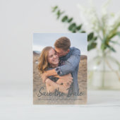 Elegant Script Save the Date Trouwfoto Aankondigingskaart (Staand voorkant)